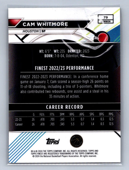 2024 Topps Finest Cam Whitmore Black Refractor /25 #79