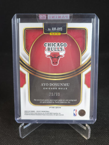 2023-24 Panini Select Ayo Dosunmu Patch Auto Purple /99 #AM-AYO