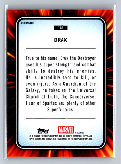 2025 Topps Chrome Marvel Drax Refractor #184