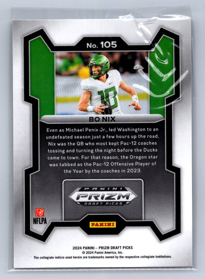 2024 Panini Prizm Draft Picks Bo Nix #105