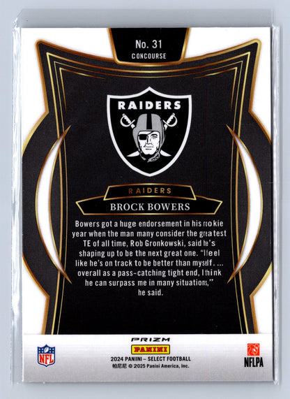 2024 Panini Select Brock Bowers Concourse Silver #31