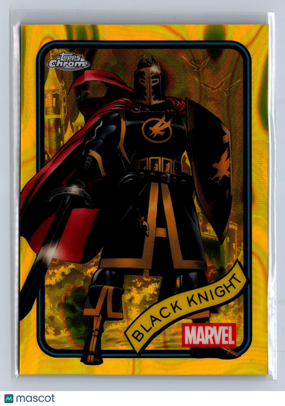 2025 Topps Chrome Marvel Black Knight Yellow Lava Refractor #165