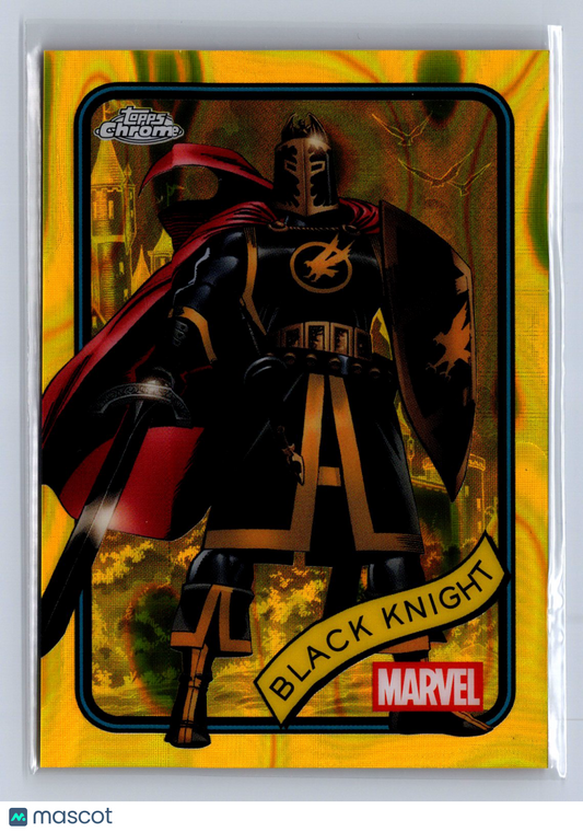 2025 Topps Chrome Marvel Black Knight Yellow Lava Refractor #165