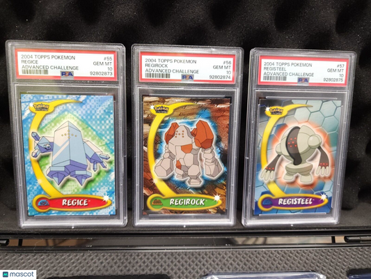 2004 Topps Pokemon Advanced Challenge Registeel Regirock Regice Seq Set PSA 10