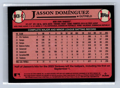 2024 Topps Chrome Jasson Domínguez 1989 Refractor #89CB-12