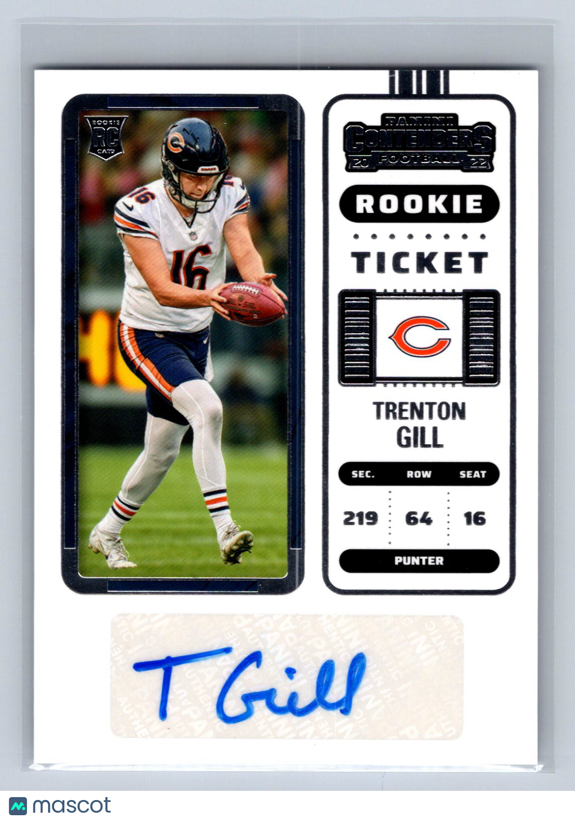 2022 Panini Contenders Rookie Ticket Trenton Gill Auto #259