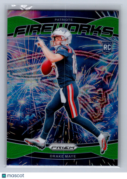 2024 Panini Prizm Fireworks Drake Maye Green #22