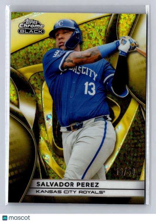 2024 Topps Chrome Black Salvador Perez Gold Mini-Diamond Refractor /50 #6
