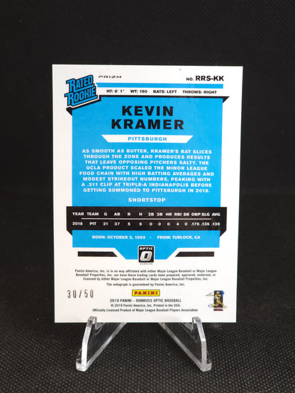 2019 Donruss Optic Kevin Kramer Black Prizm Auto /50 #RRS-KK