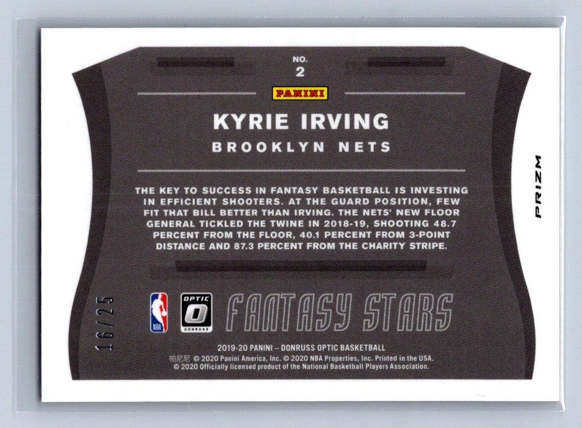 2019-20 Panini Donruss Optic Kyrie Irving Fantasy Stars Pink /25 #2