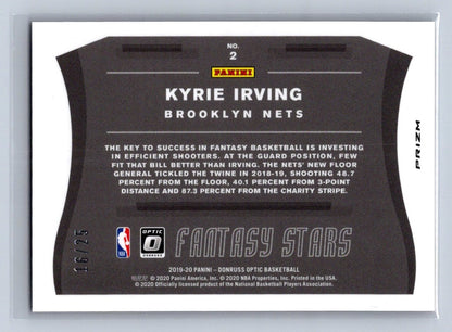 2019-20 Panini Donruss Optic Kyrie Irving Fantasy Stars Pink /25 #2