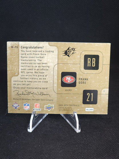 2009 Upper Deck SPx Frank Gore Game-Used Patch /99 #21
