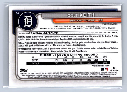 2024 Bowman Chrome Colt Keith Mega Box Mojo Refractor #34