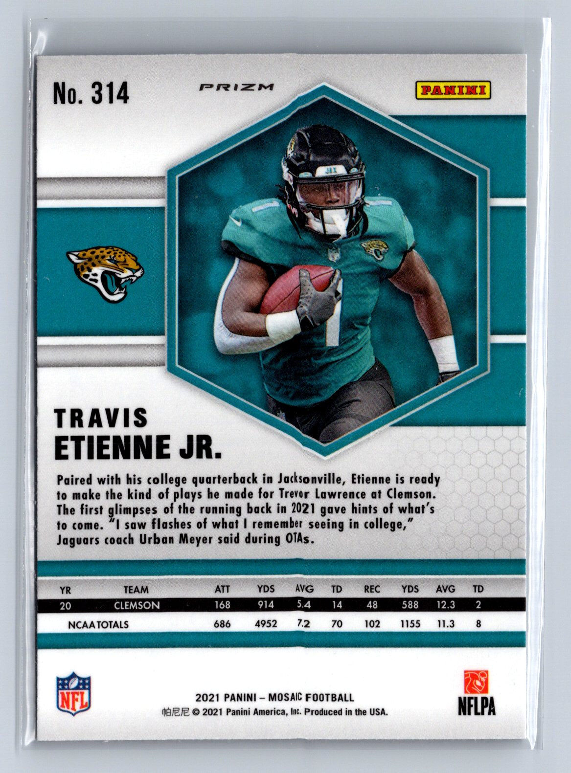 2021 Panini Mosaic Travis Etienne Jr. No Huddle Disco #314