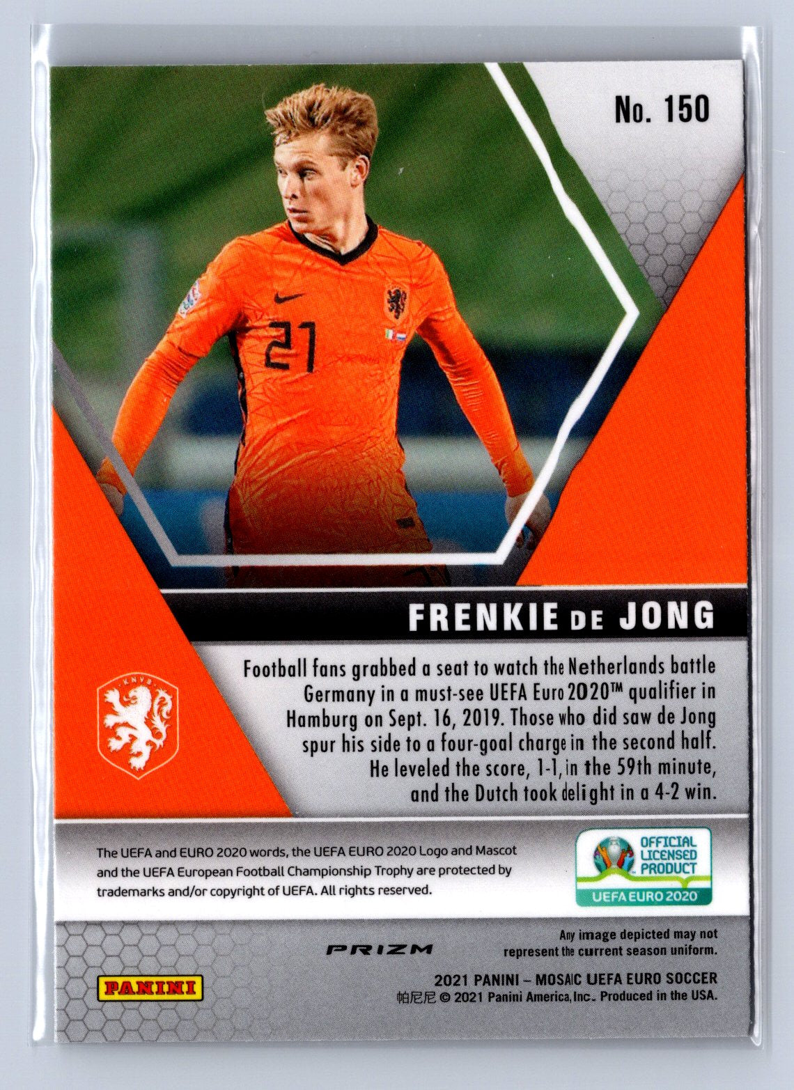 2021 Panini Mosaic UEFA Euro Frenkie de Jong Genesis #150