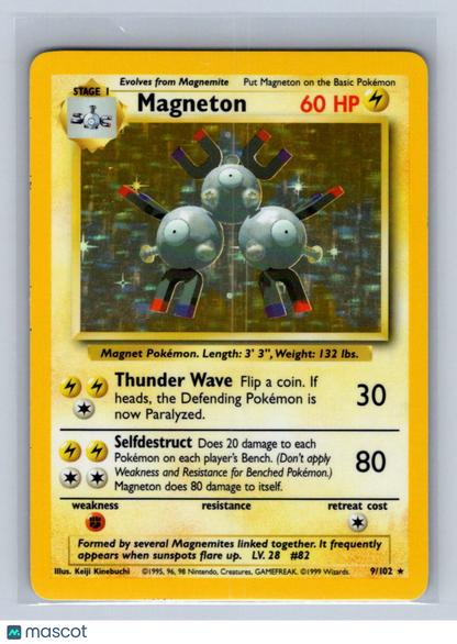 1999 Pokemon Base Set Magneton Holo #9/62