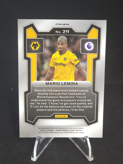 2023-24 Panini Prizm Premier League Mario Lemina White Sparkle #211