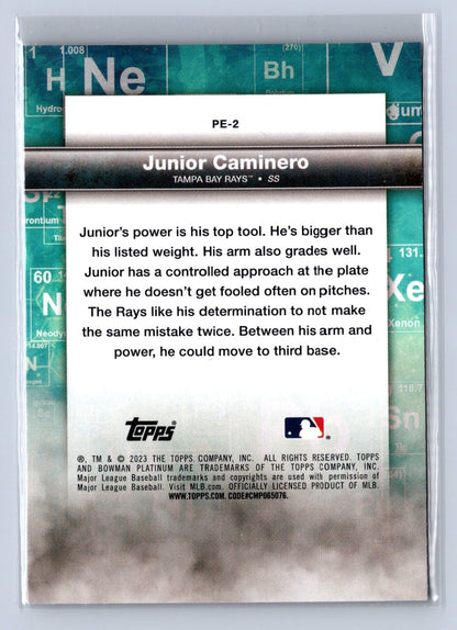 2023 Bowman Platinum Precious Elements Junior Caminero #PE-2