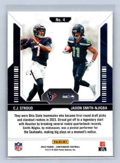 2023 Panini Contenders Jaxon Smith-Njigba C.J. Stroud Round Numbers #4