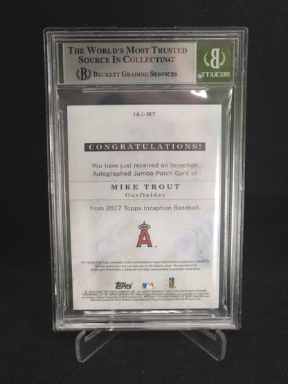 2017 Topps Inception Autograph Jumbo Patches Blue Mike Trout #IAJMT BGS 9 /10
