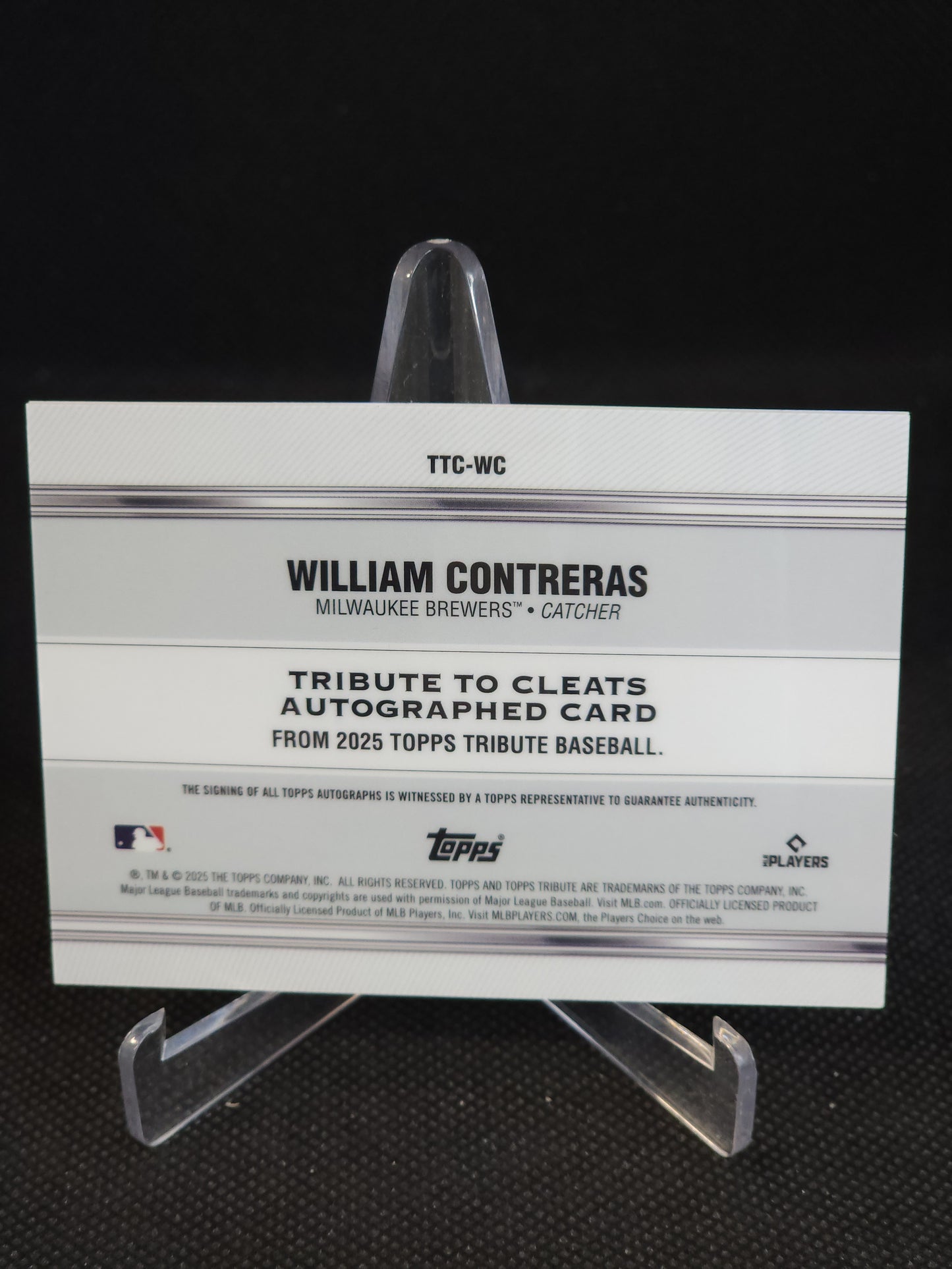 2025 Topps Tribute to Cleats William Contreras Auto /99 #TTC-WC