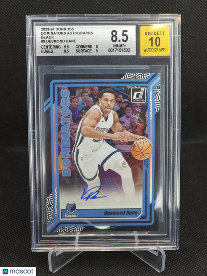 2023-24 Donruss Dominators Autographs Black Desmond Bane #9 BGS 8.5 1/1