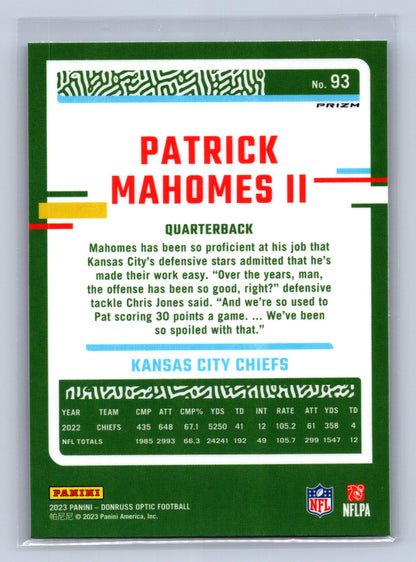 2023 Donruss Optic Patrick Mahomes II Holo #93