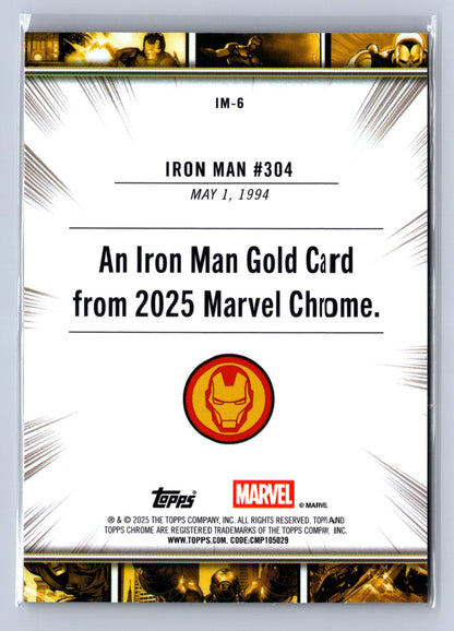 2025 Topps Marvel Chrome Gold Card Iron Man #IM-6