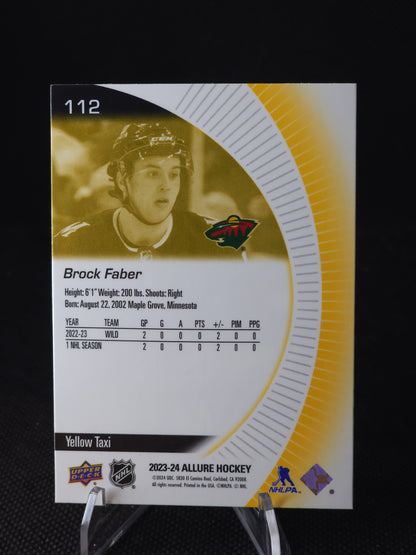 2023-24 Upper Deck Allure Brock Faber Yellow Taxi #112