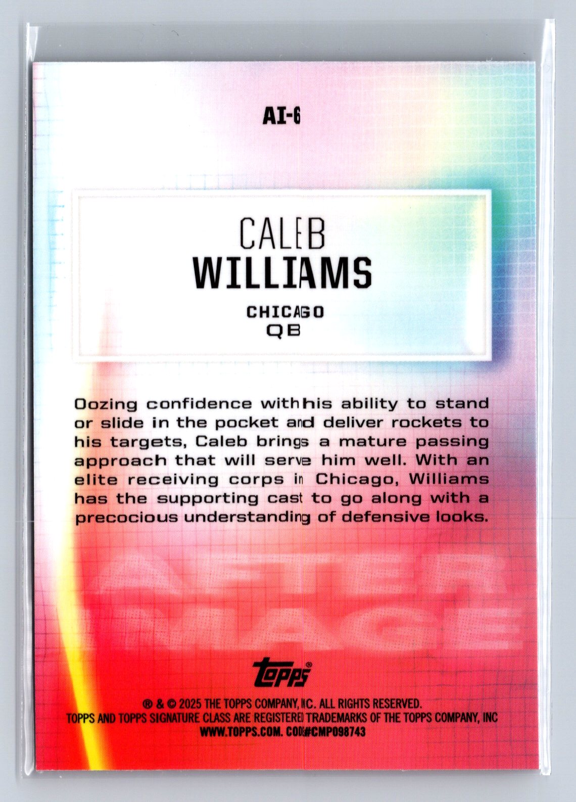 2024 Topps Signature Class Caleb Williams After Image #AI-6