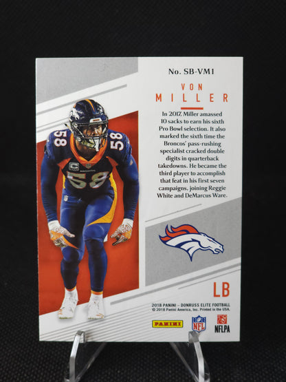 2018 Panini Donruss Elite Von Miller Spellbound Green 'M' #SB-VM1