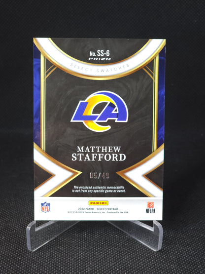 2022 Panini Select Swatches Matthew Stafford Copper /49 #SS-6