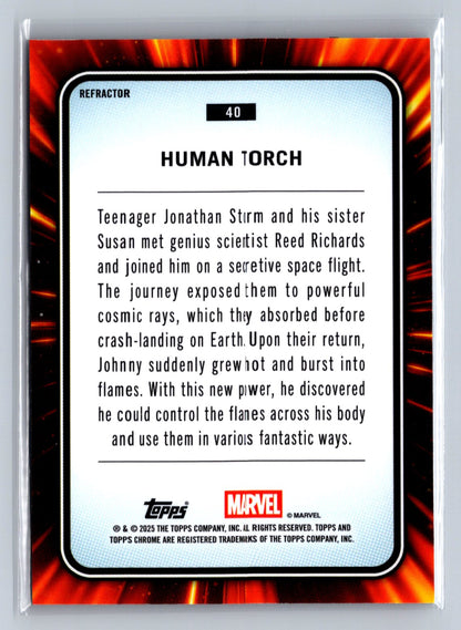 2025 Topps Chrome Marvel Human Torch Refractor #40
