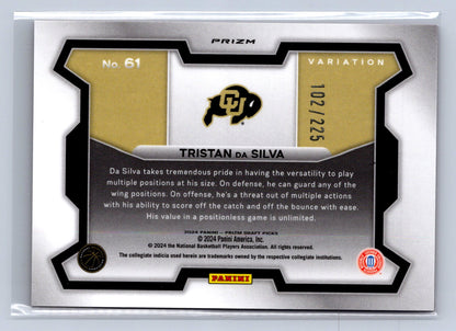 2024 Panini Prizm Draft Picks Tristan Da Silva Variation Red Seismic /224 #61