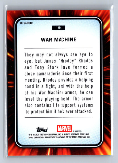2025 Topps Chrome Marvel War Machine Refractor #194