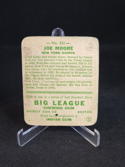 1933 Goudey Big League Joe Moore #231