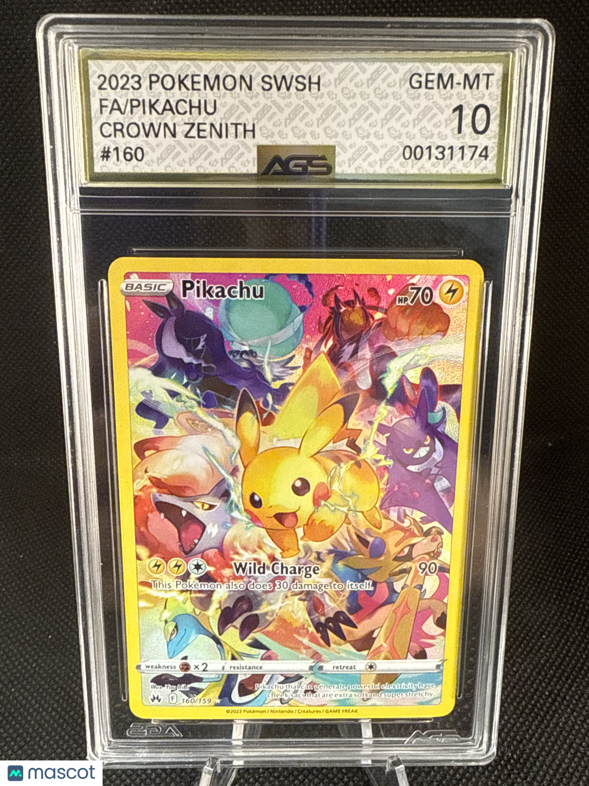 Crown Zenith Pikachu #160 AGS 10