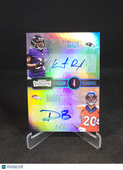 2016 Panini Contenders Kenneth Dixon Devontae Booker Round Numbers 1/1 Auto #14