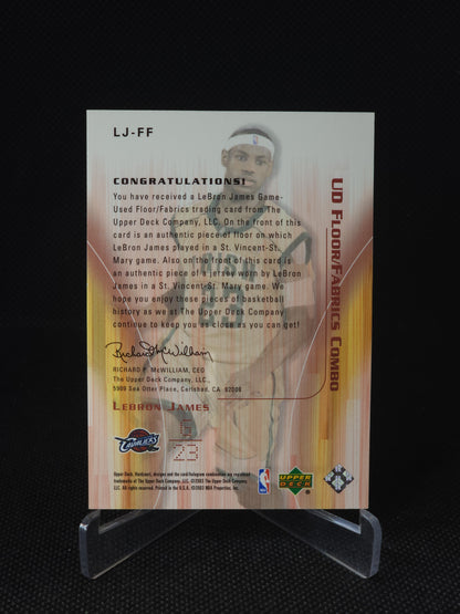 2003-04 Upper Deck Hardcourt LeBron James Floor Fabrics Combo Patch #LJ-FF