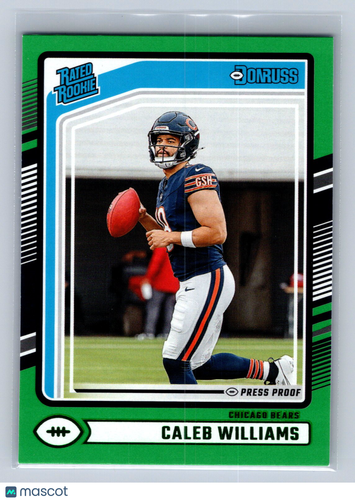 2024 Panini Donruss Rated Rookie Caleb Williams Press Proof Green #327