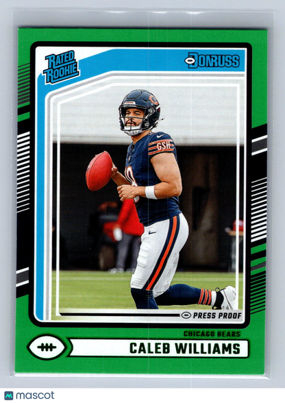 2024 Panini Donruss Rated Rookie Caleb Williams Press Proof Green #327