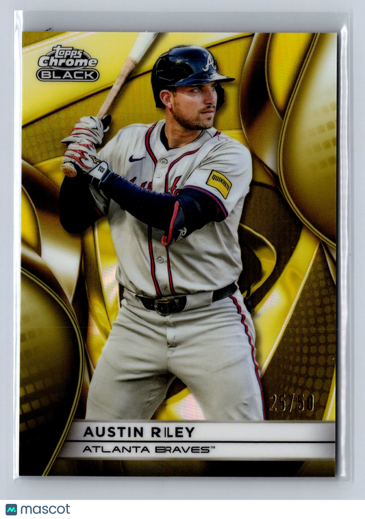 2025 Topps Chrome Black Austin Riley Gold Refractor /50 #39