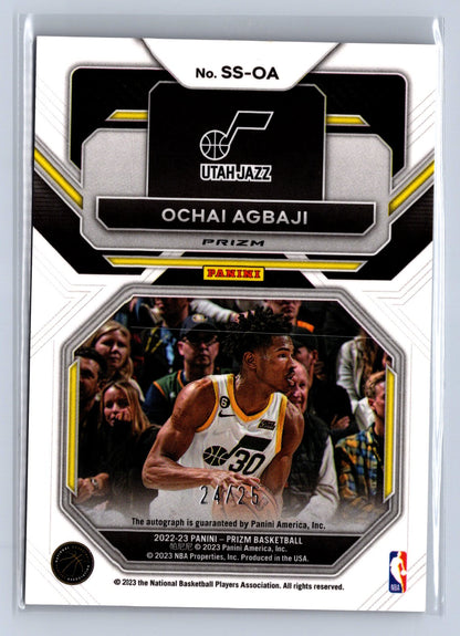 2022-23 Panini Prizm Sensational Signatures Ochai Agbaji Mojo Auto /25 #SS-OA