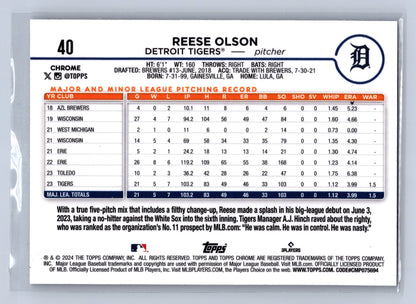 2024 Topps Chrome Reese Olson X-Fractor #40