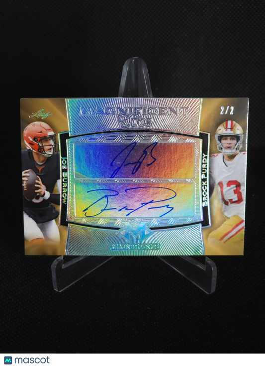 2023 Leaf Magnificence Joe Burrow Brock Purdy Magnificent Dual Auto /2 #MD-10