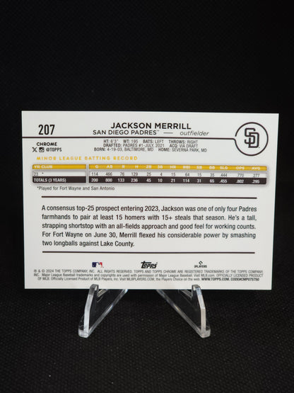 2024 Topps Chrome Jackson Merrill Image Variation Refractor City Connect #207