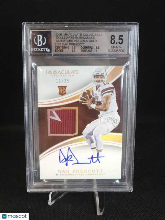 2016 Panini Immaculate Collection Dak Prescott Patch Auto /25 #132 BGS 8.5