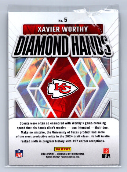 2024 Panini Donruss Optic Diamond Hands Xavier Worthy #5