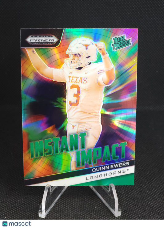 2024 Prizm Draft Quinn Ewers Instant Impact Green #II-QE