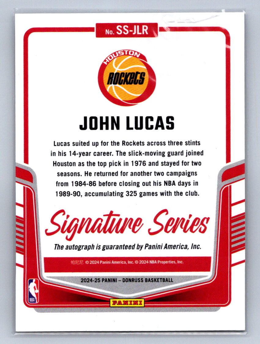 2024-25 Donruss Signature Series John Lucas Holo Green Laser Auto /75 #SS-JLR